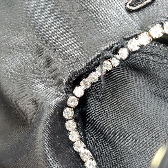 Kikiriki Black Shiny Rhinestone One Piece Dress - Picture 11 of 11